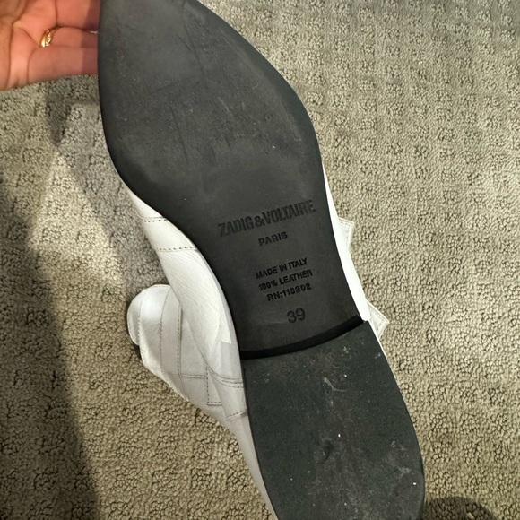 Zadig et Voltaire white leather boots with buckle detailing - Picture 4 of 5